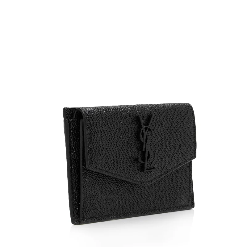 Yves Saint Laurent bags with adjustable strapsSaint Laurent Grain De Poudre Embossed Leather Uptown Card Case cCTA04