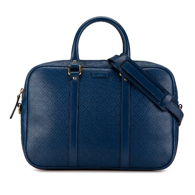 Yves Saint Laurent designer bags with gold hardwareBlue Gucci Medium Diamante Bright Leather Business Bag