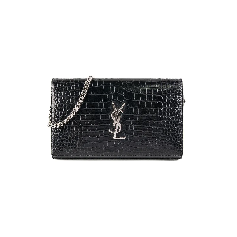 Yves Saint Laurent bags for sophisticated looksSaint Laurent Croc Black Bag