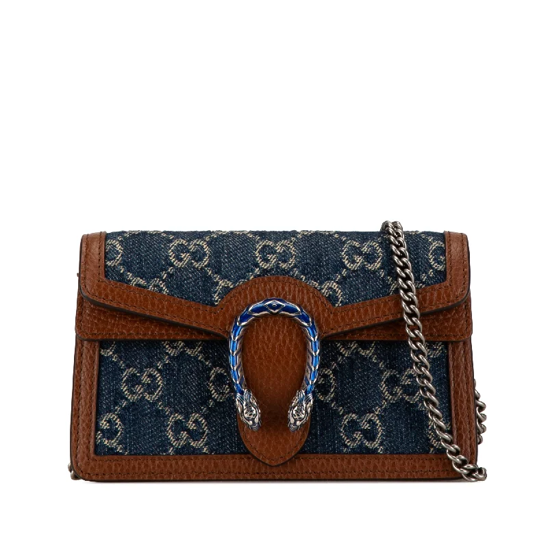 Yves Saint Laurent bags with luxurious suede detailsBlue Gucci Super Mini GG Denim Dionysus Crossbody