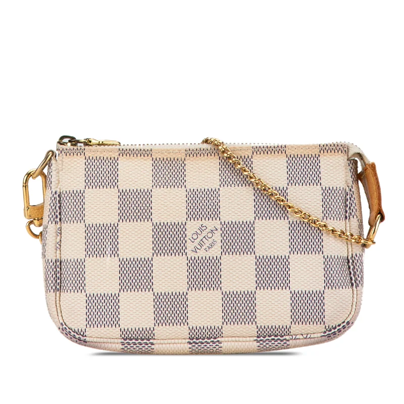 Yves Saint Laurent bags in vibrant colorsWhite Louis Vuitton Damier Azur Mini Pochette Accessoires Handbag