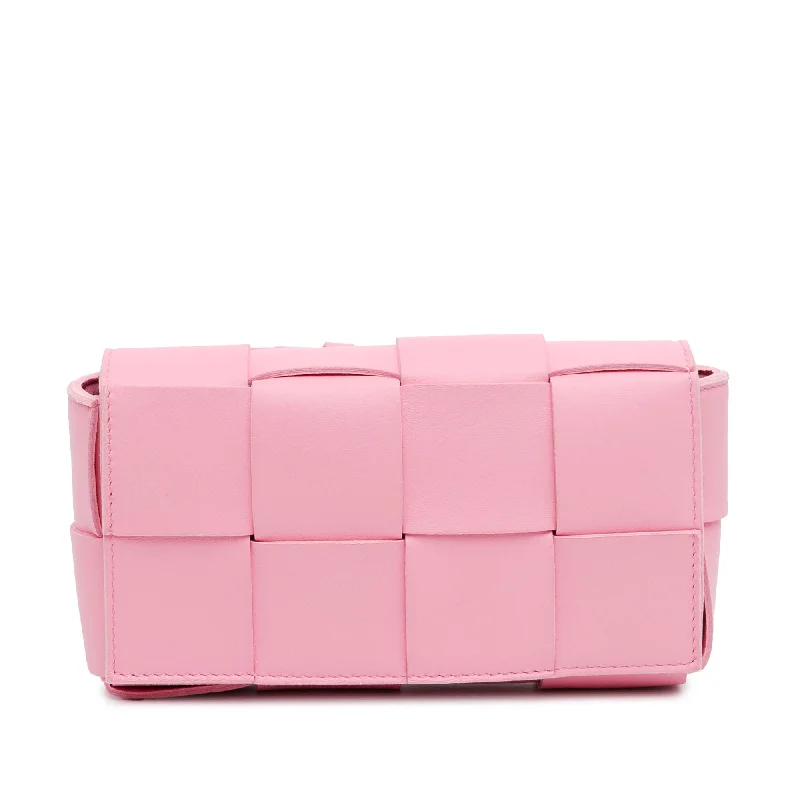 Yves Saint Laurent bags in vibrant colorsPink Bottega Veneta Intrecciato Cassette Belt Bag