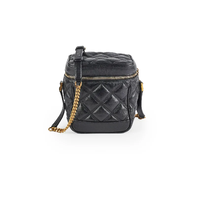 Yves Saint Laurent bags with luxurious suede detailsSaint Laurent Quilted Vanity Black