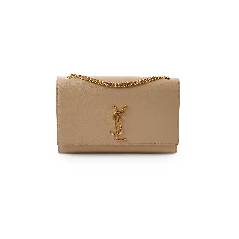 Yves Saint Laurent designer bags with gold hardwareSaint Laurent Medium Kate Beige