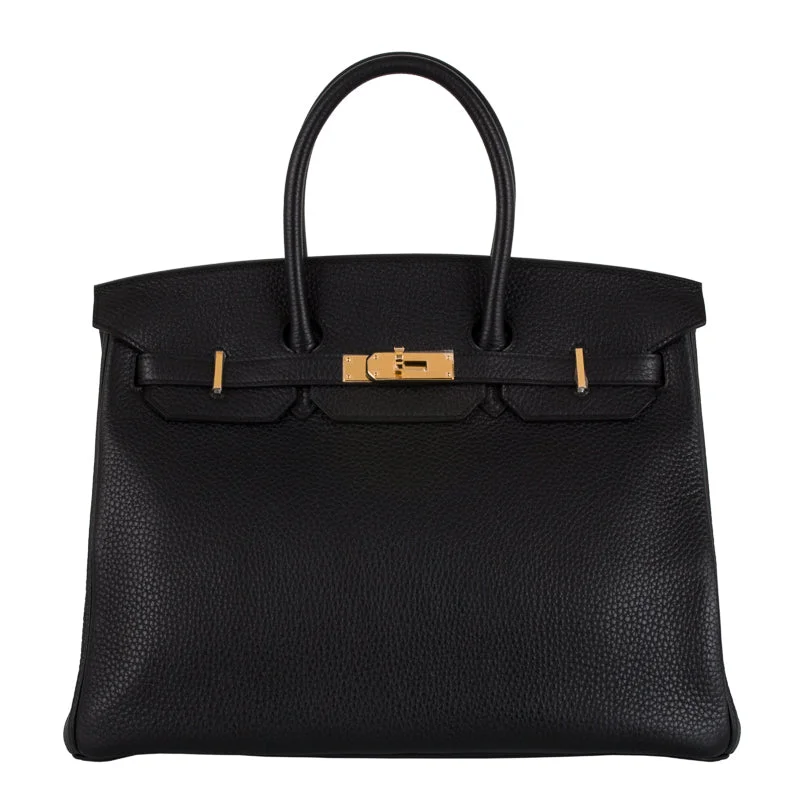 Hermes Birkin Bags with a Beaded Leather Strap for a Bohemian - Glamour LookHermès 35cm Birkin Black Clemence GHW