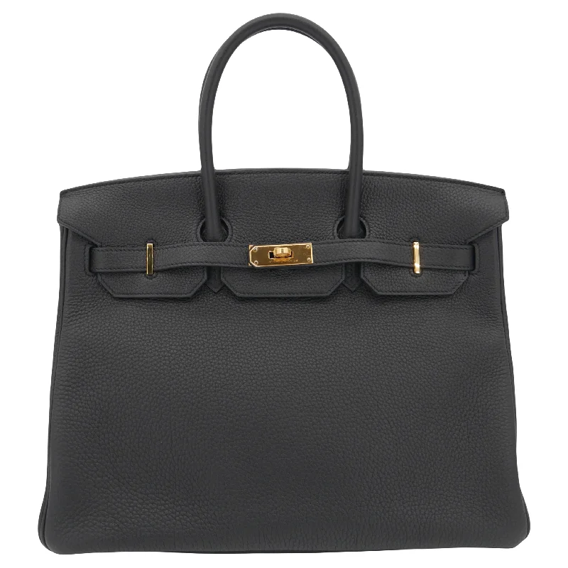 Hermes Birkin Bags with a Two - Tone Leather Design for Visual InterestHermès 35cm Birkin Black Togo Leather Gold Hardware