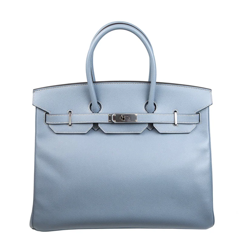 Hermes Birkin Bags with a Magnetic - Closure Interior PocketHermès 35cm Birkin Bleu Lin Epsom PHW