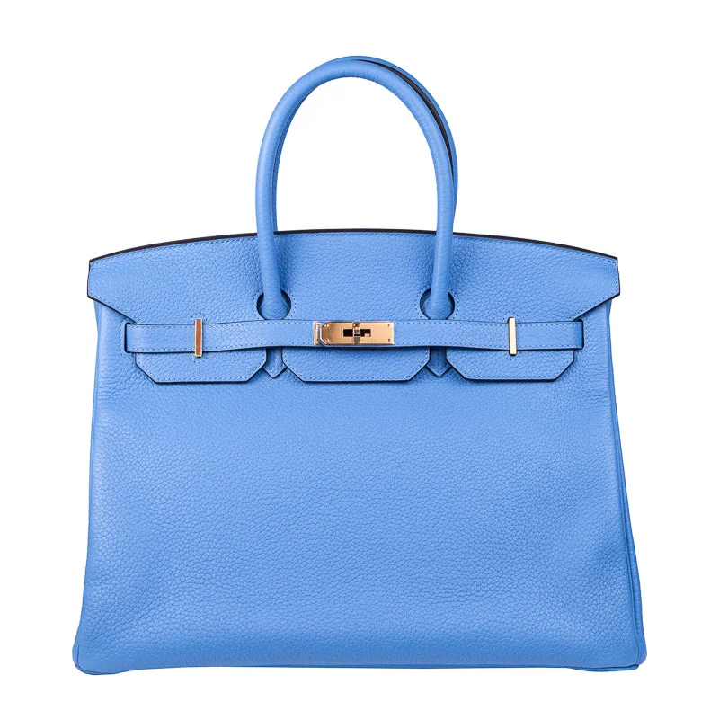 Hermes Birkin Bags in a Soft Coral Pink for a Feminine and Playful VibeHermès 35cm Birkin Bleu Paradis Clemence GHW