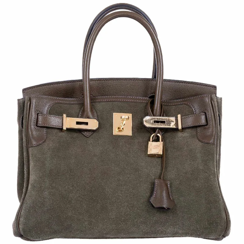 Hermes Birkin Bags in a Light Beige for a Soft and Sophisticated AestheticHermès Birkin 30 Grizzly Vert de Gris Suede & Veau Swift Permabrass Hardware - Special Edition