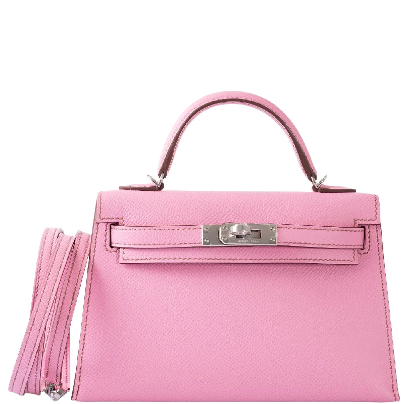 Hermès Kelly Bags with a front - pocket for quick - access itemsHermès Kelly 20 Mini II Sellier 5P Bubblegum Pink Epsom Palladium Hardware