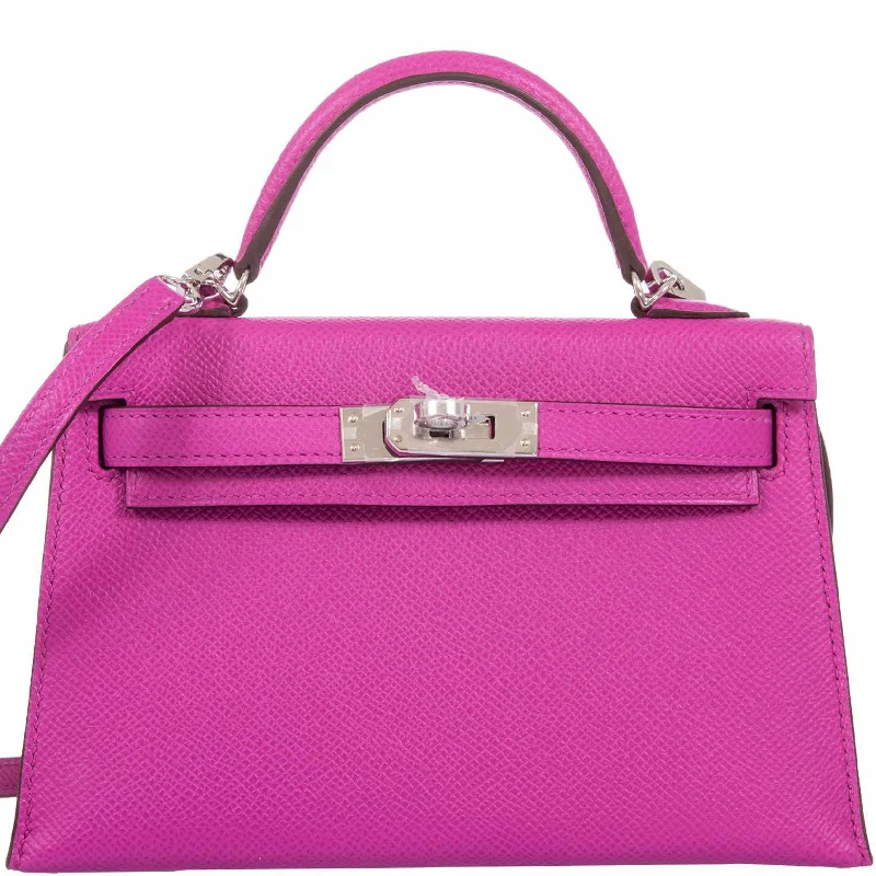 Hermès Kelly Bags with a two - tone leather design for visual interestHermès Kelly 20 Mini II Sellier Magnolia Epsom leather Palladium Hardware