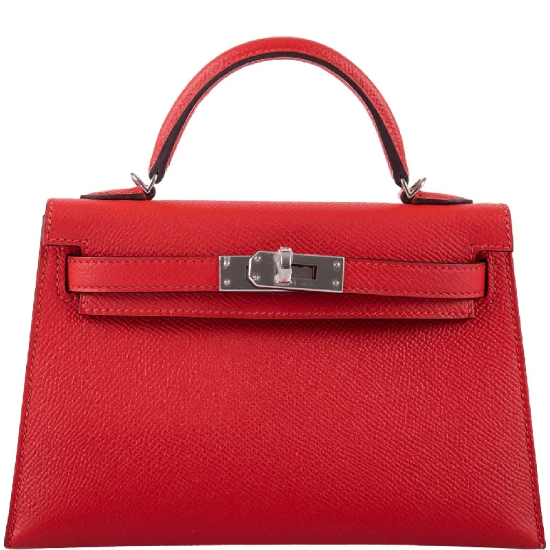 Hermès Kelly Bags with a leather - wrapped turnlock for added eleganceHermès Kelly 20 Mini II Sellier Rouge Tomate Epsom Palladium Hardware - 2020, Y