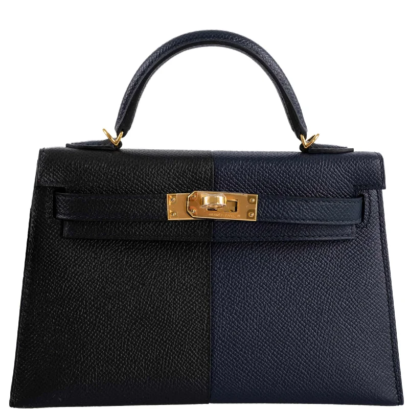 Hermès Kelly Bags made of exotic alligator leather for ultimate luxuryHermès Kelly 20 Mini II Sellier "Casaque" style Black, Indigo & Rouge H Epsom with Gold Hardware