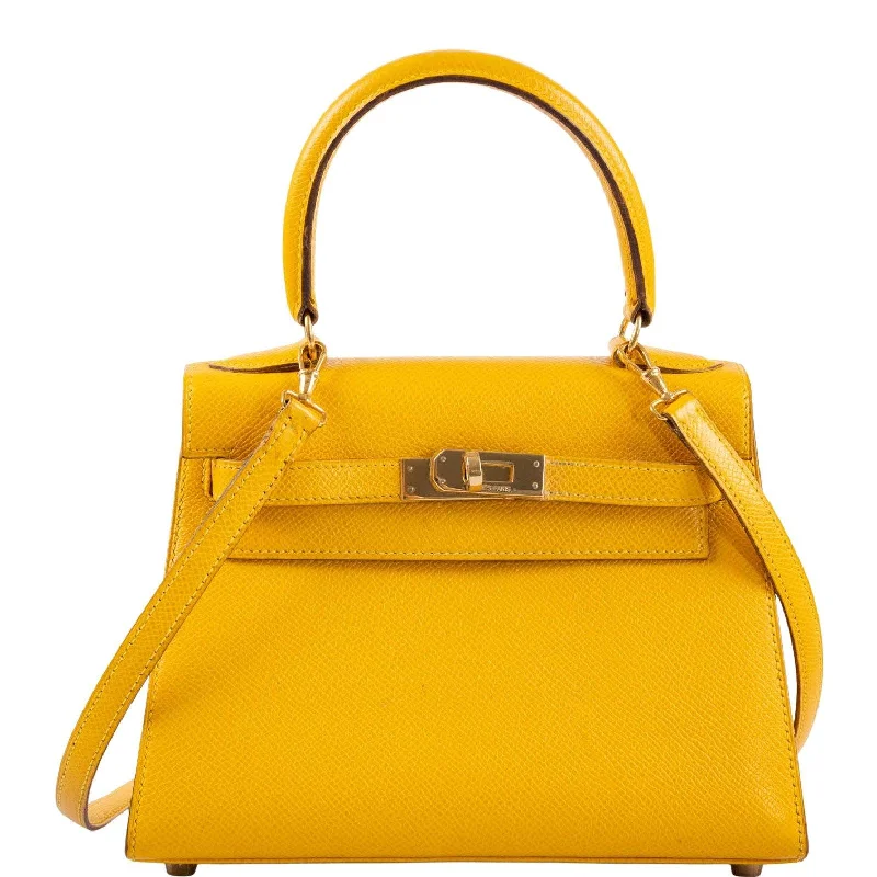 Hermès Kelly Bags with a detachable mirror insideHermès Kelly 20 Mini Sellier Jaune Courchevel leather Gold Hardware