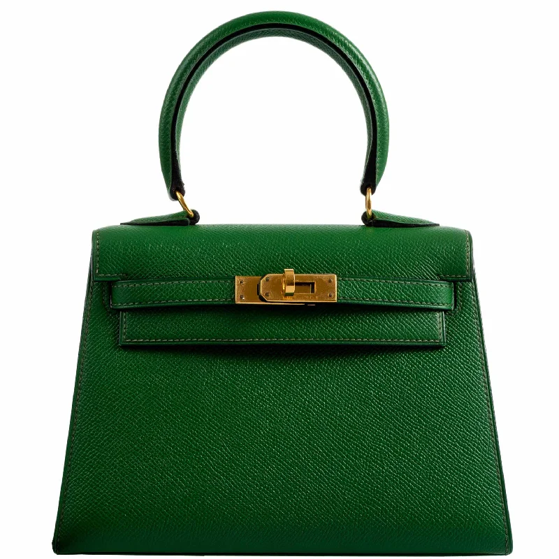 Hermès Kelly Bags with a detachable mobile phone holderHermès Kelly Mini 20 Sellier Vert Clair Epsom Gold Hardware