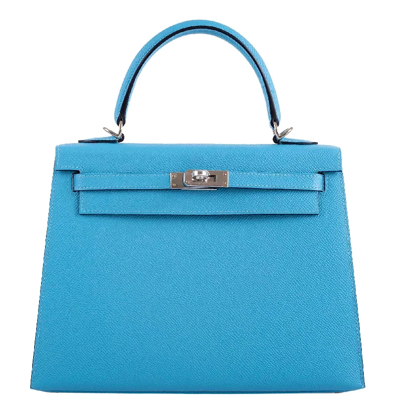 Hermès Kelly Bags with a leather - wrapped turnlock for added eleganceHermès Kelly 25 Sellier Bleu du Nord Epsom leather Palladium Hardware - 2019, D