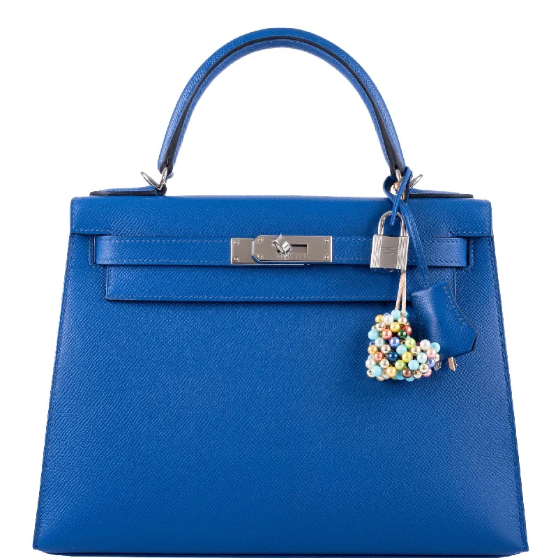 Hermès Kelly Bags in a warm terracotta color for a unique styleHermès Kelly 28 Sellier Blue France Epsom leather Palladium Hardware - 2021, Z