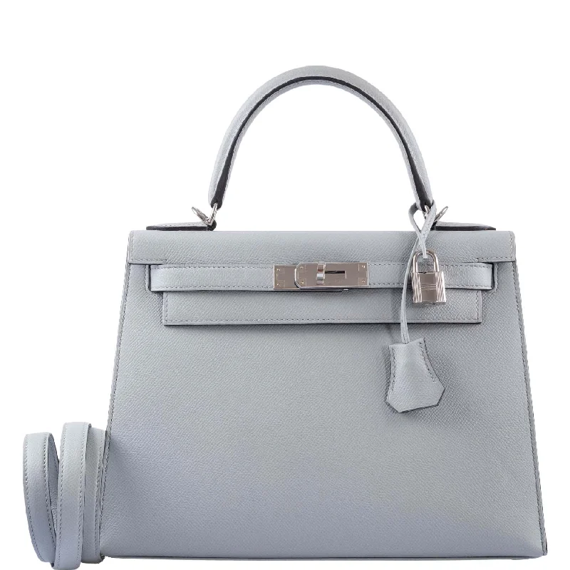 Hermès Kelly Bags with a decorative tassel charmHermès Kelly 28 Sellier Blue Glacier Epsom Palladium Hardware