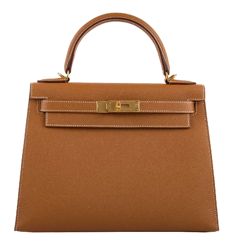 Hermès Kelly Bags with a chain - embellished handle for a modern twistHermès Kelly 28 Sellier Gold Epsom with Gold Hardware