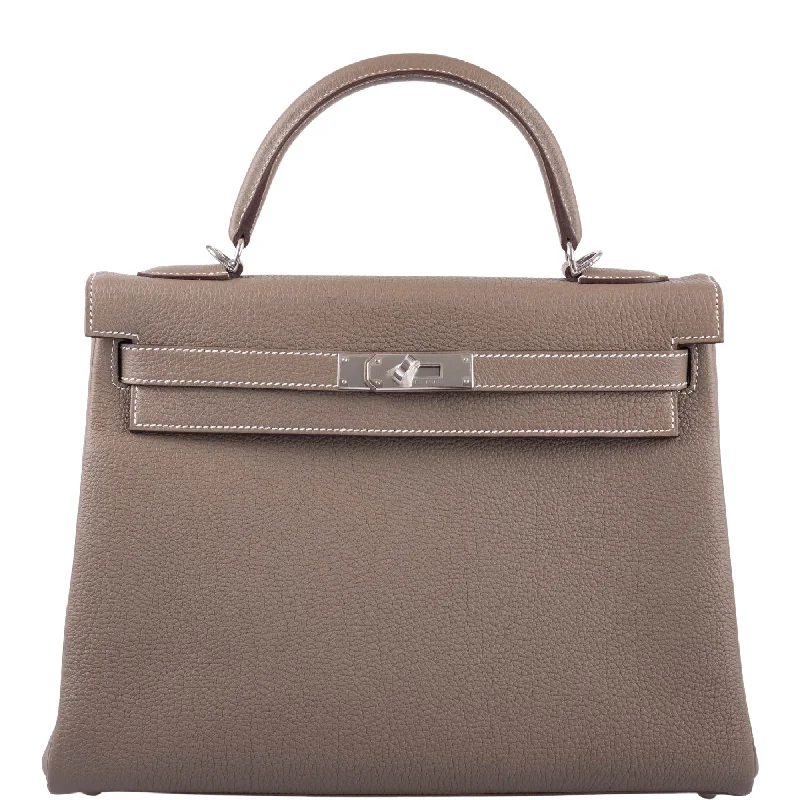 Hermès Kelly Bags with a key - lock and keychain setHermès Kelly 32 Retourne Etoupe Togo with Palladium Hardware