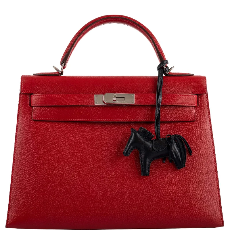 Hermès Kelly Bags with a hand - stitched leather handle for artisanal charmHermès Kelly 32 Rouge Casaque Epsom leather Palladium Hardware - 2014, R