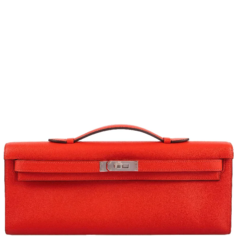 Hermès Kelly Bags with a hand - stitched leather handle for artisanal charmHermès Kelly Cut Capucine Swift leather Palladium Hardware - 2018, C