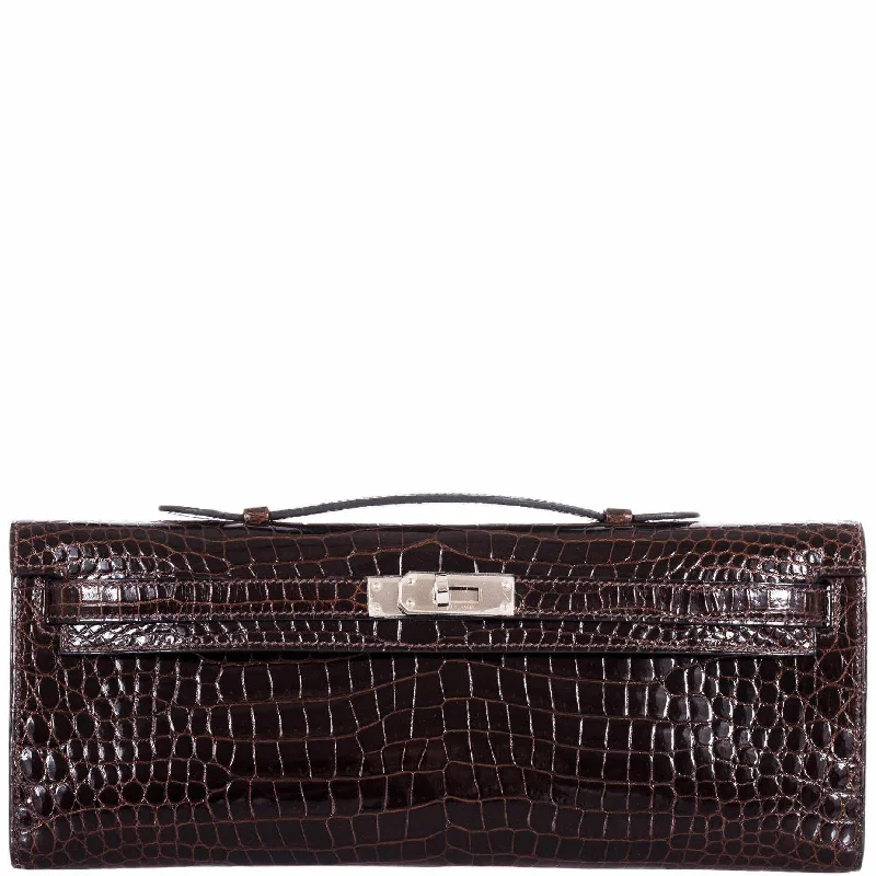 Hermès Kelly Bags with gold - toned hardware for a luxurious touchHermès Kelly Cut Cocoan Alligator Porosus Crocodile Palladium Hardware