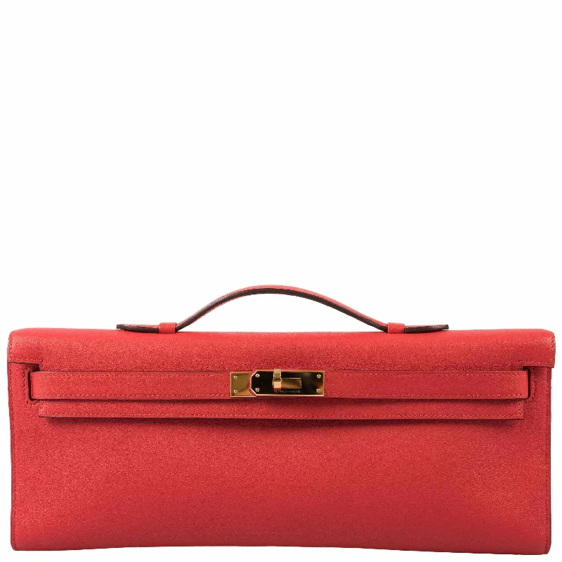 Hermès Kelly Bags in a vibrant electric blue for a pop of colorHermès Kelly Cut Rouge Tomate Swift Gold Hardware