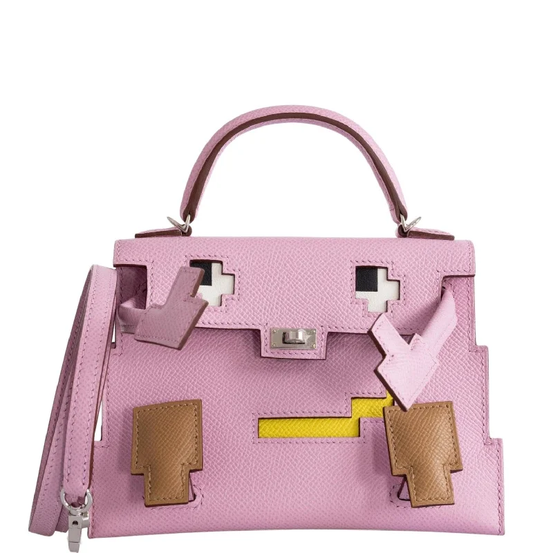 Hermès Kelly Bags with palladium - toned hardware for a modern aestheticHermès Picto Kelly Doll Quelle Idole Mauve Sylvestre, Lime, Nata and Chai Epsom Palladium Hardware