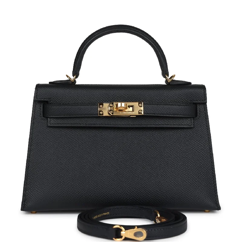 Hermès Kelly Bags in a rich chocolate brown for a sophisticated appearanceHermes Kelly Sellier 20 Black Epsom Gold Hardware