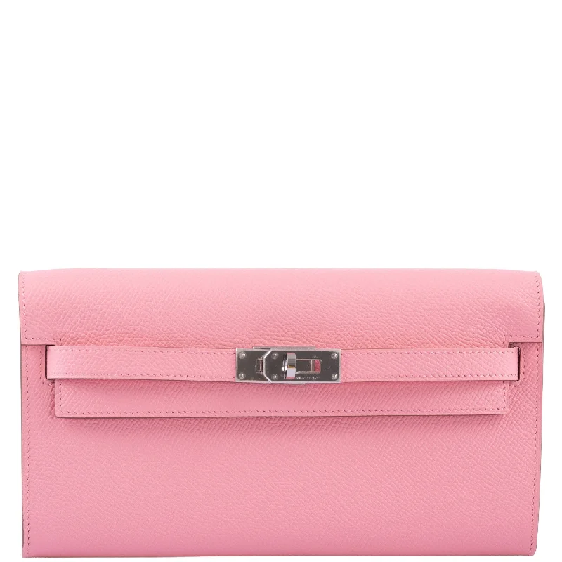 Hermès Kelly Bags with a detachable mirror insideHermès Kelly To Go Wallet Rose Confetti Epsom Palladium Hardware